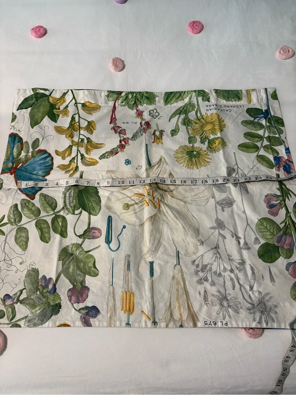 Pottery Barn King Duvet Botanical Print with 3 Euro Shams